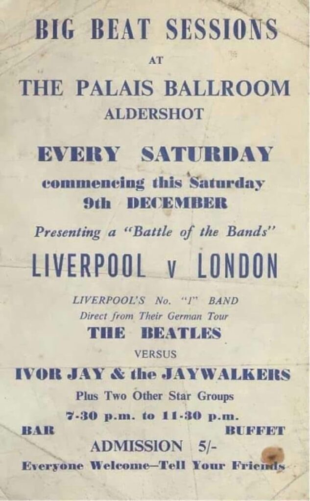 当日のフライヤー Beatles以外のバンドは結局来なかった