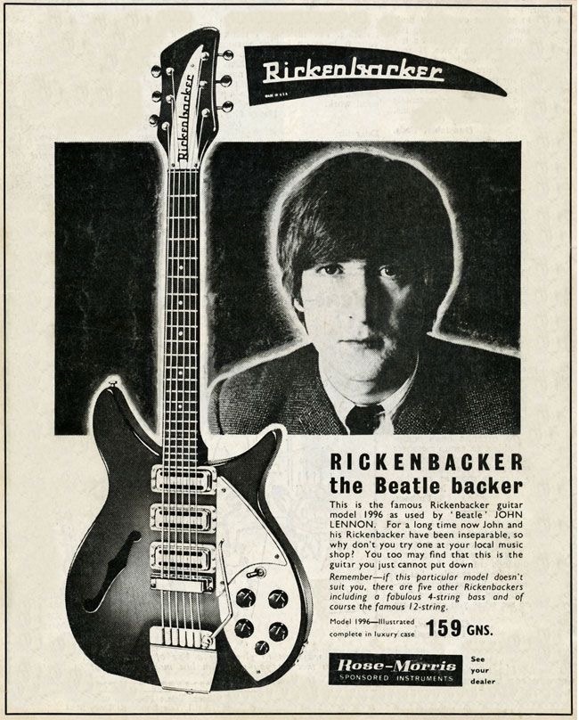 ロンドンの老舗楽器店が制作したRickenbackerの広告